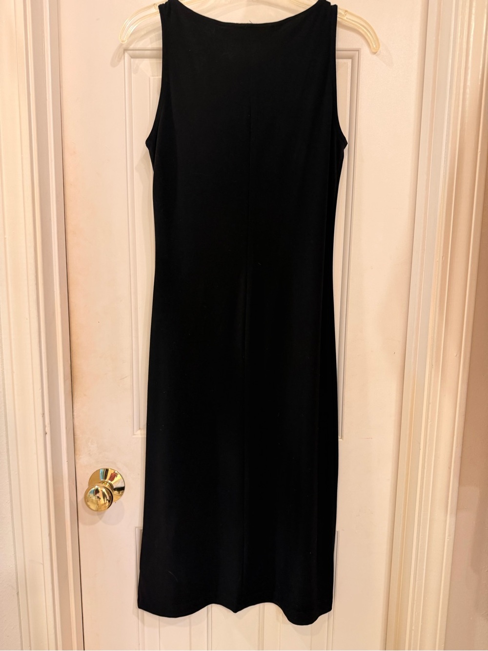 Norma Kamali Black Sleeveless Midi Sheath Dress, Stretch Knit, Size S - Picture 9 of 16